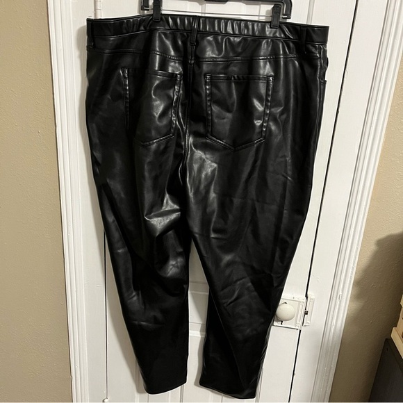 Abercrombie & Fitch Ankle Straight Ultra High Rise Pant Vegan Leather 24 Long S1 - Picture 5 of 11